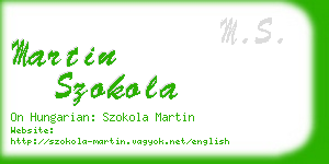 martin szokola business card